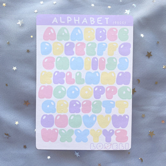 Uppercase Bubble Letter Stickers