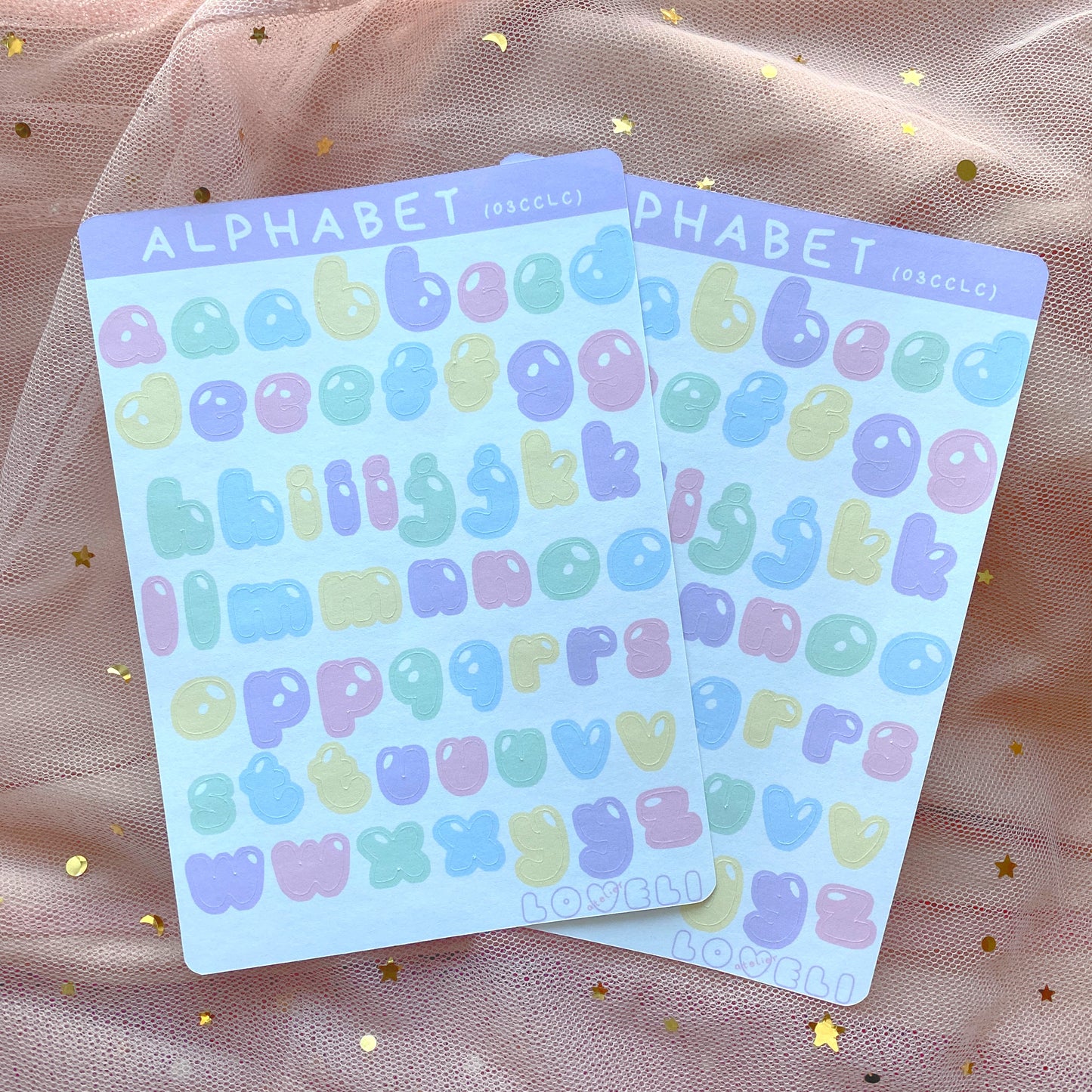 Lowercase Bubble Letter Stickers