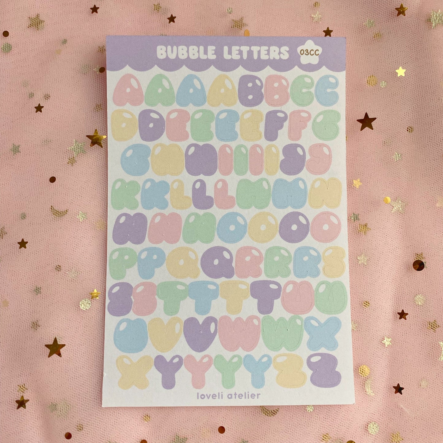 Bubble Letter Alphabet Stickers