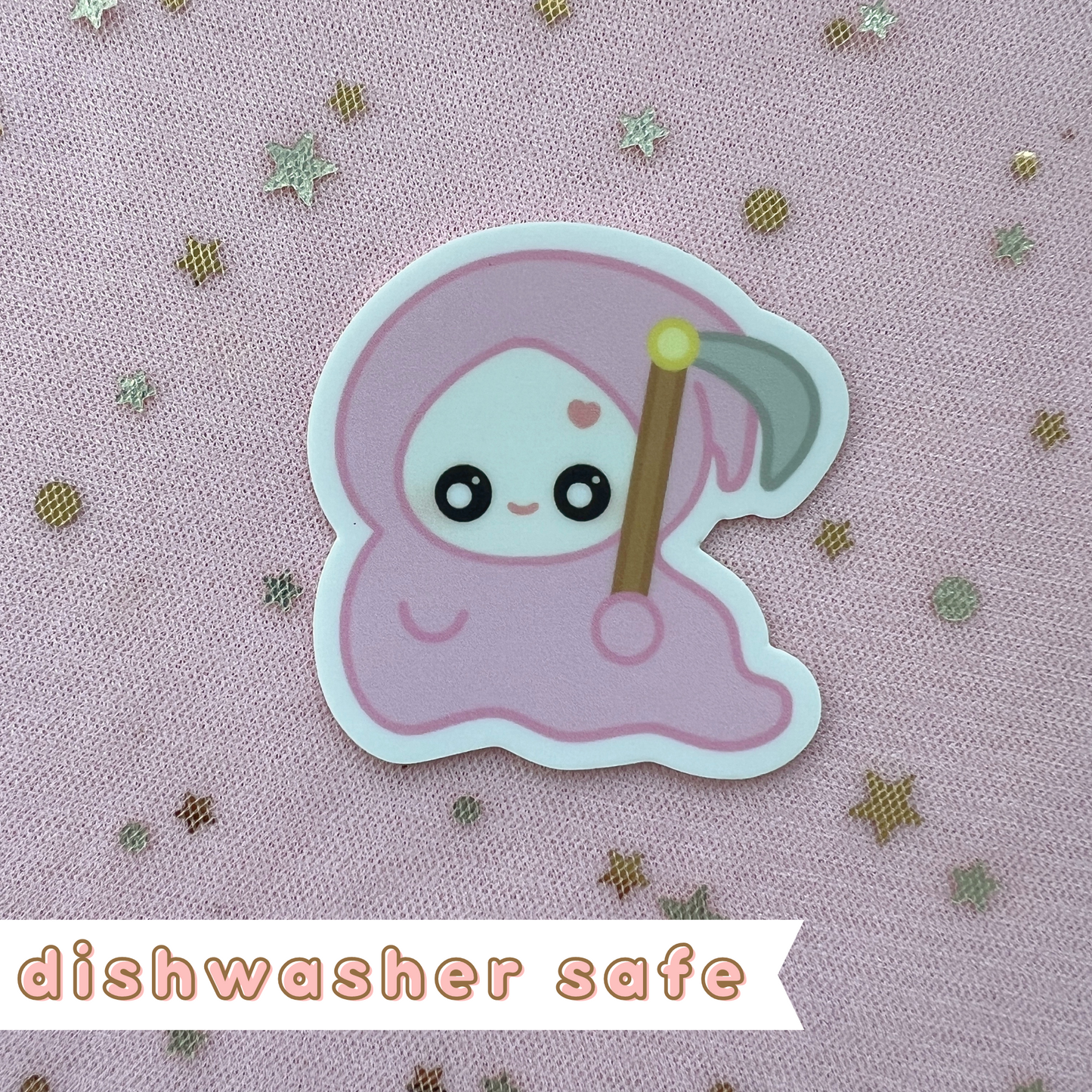 Pink Grim Reaper Sticker