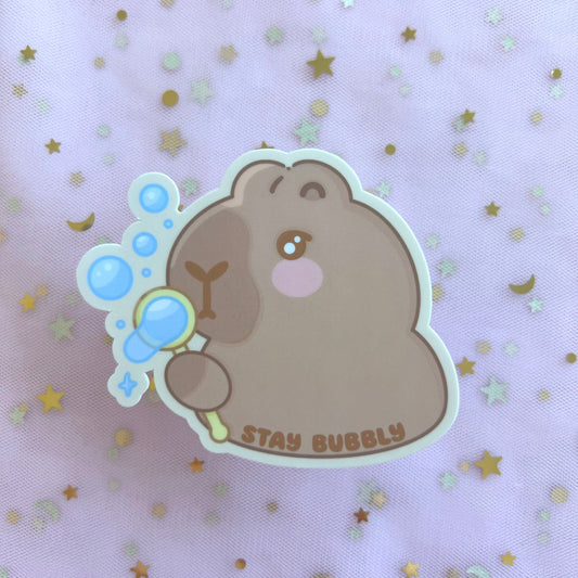 Stay Bubbly Capybara Sticker