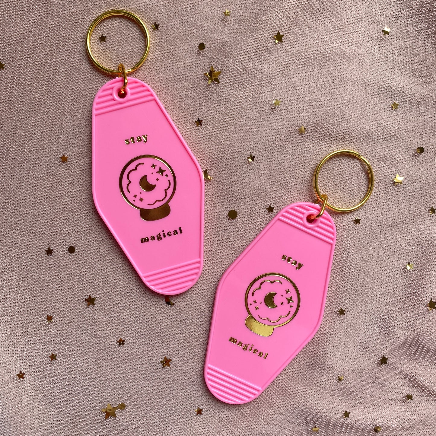 Stay Magical Retro Motel Keychain