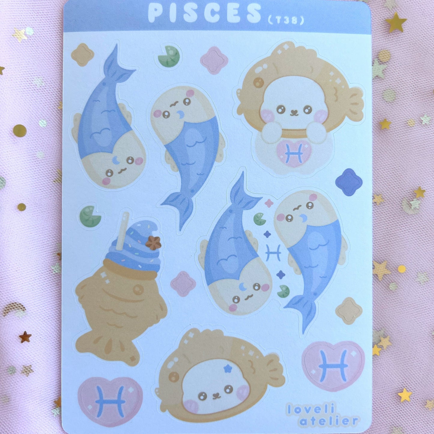 Pisces Taiyaki Stickers