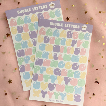 Bubble Letter Alphabet Stickers