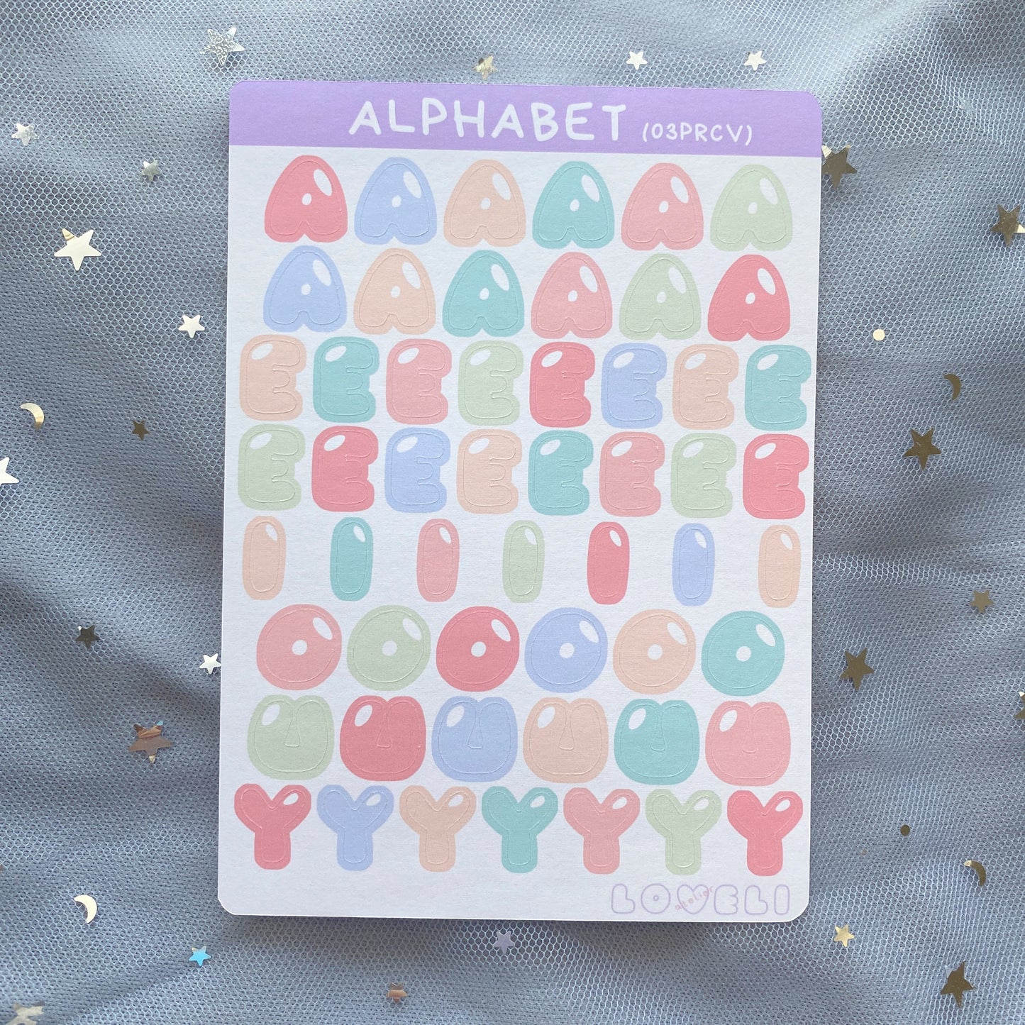 Bubble Letter Vowels Stickers