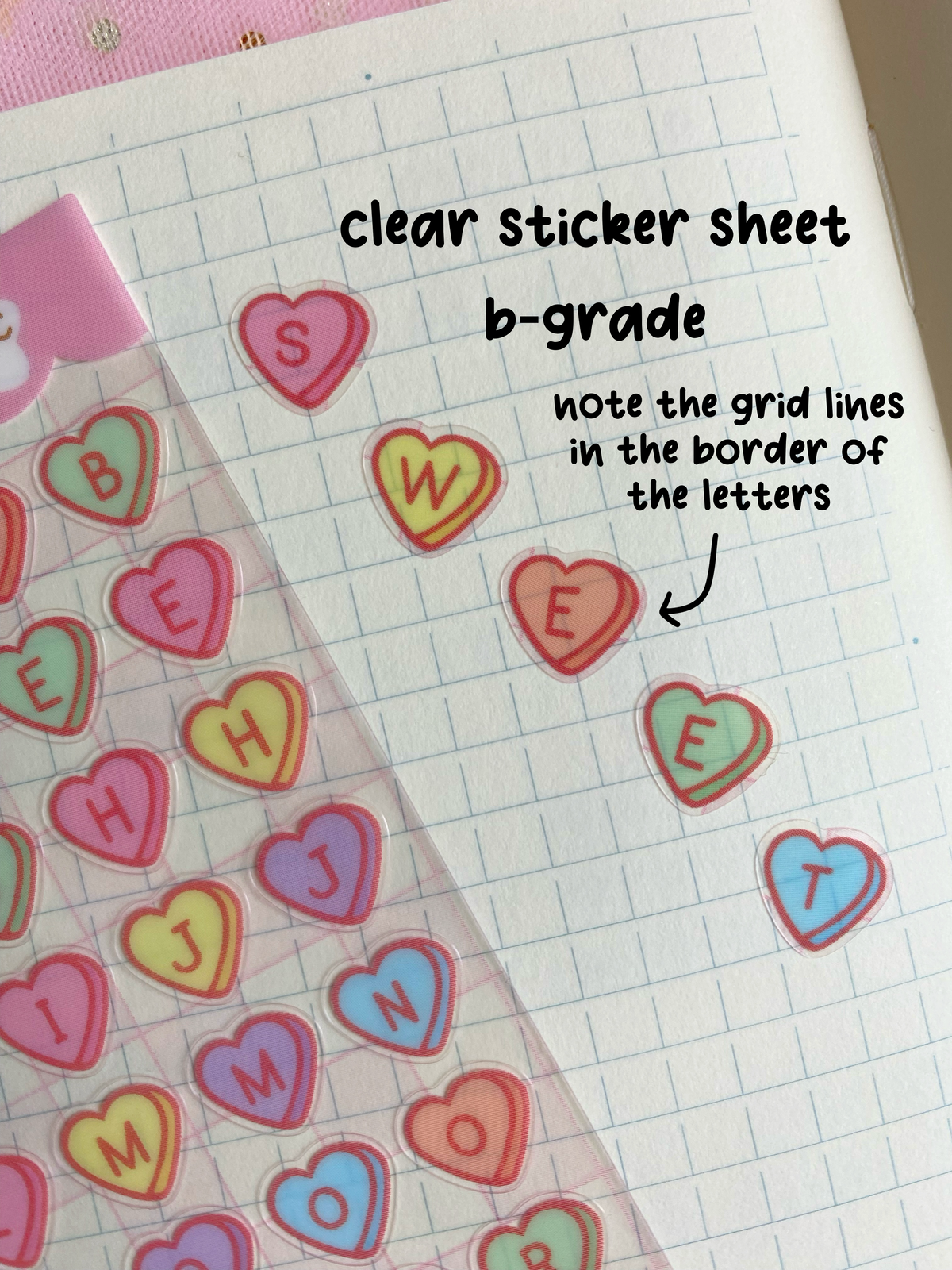 Candy Hearts Alphabet Stickers