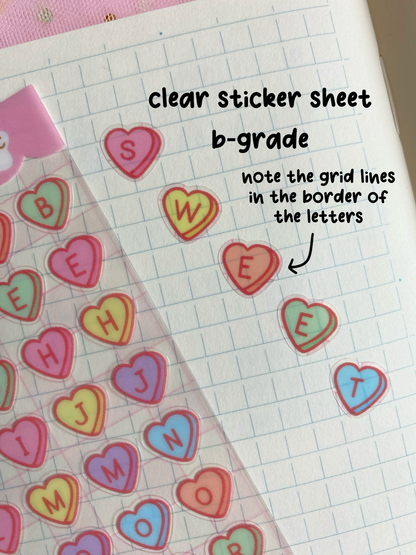 Candy Hearts Alphabet Stickers