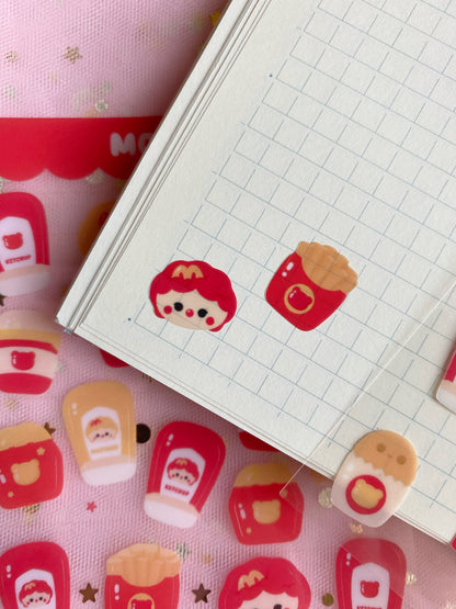 McBello Fast Food Borderless Stickers