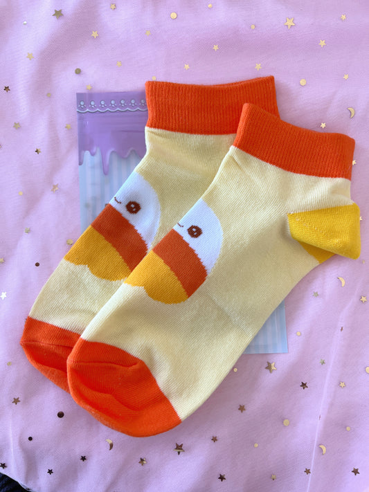 Candy Corn Ghostie Socks