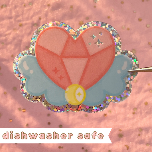 Diamond Heart Glitter Sticker