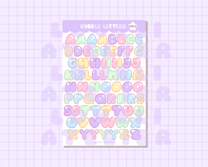 Bubble Letter Alphabet Stickers