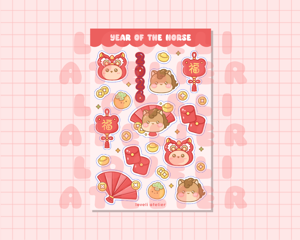 Year of the Horse Lunar New Year Stickers