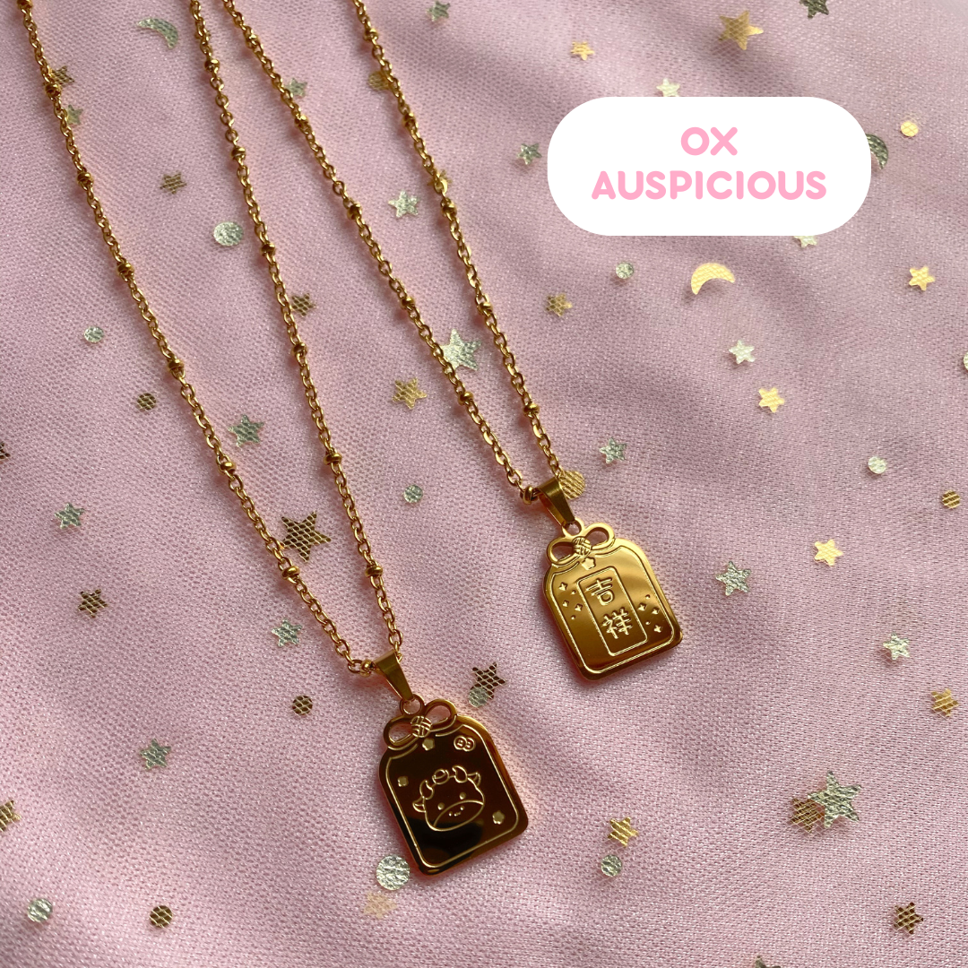 Lucky Ox Omamori Zodiac Necklace