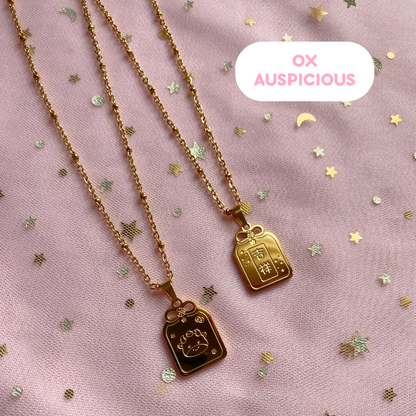 Lucky Ox Omamori Zodiac Necklace
