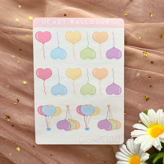 Heart Balloons Stickers