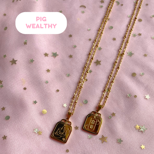 Lucky Pig Omamori Zodiac Necklace