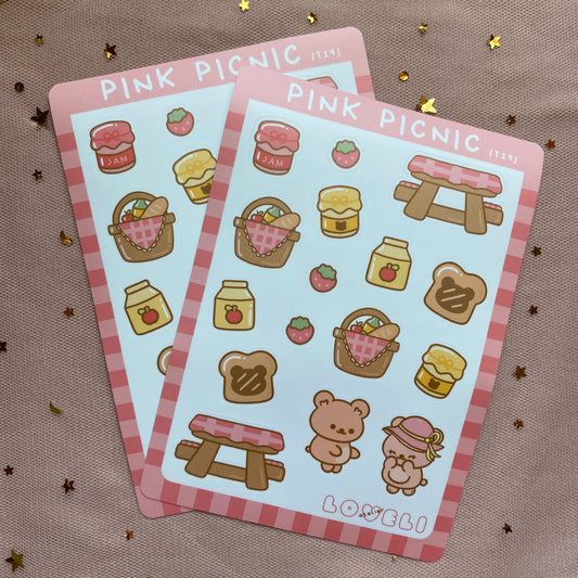 Pink Picnic Stickers