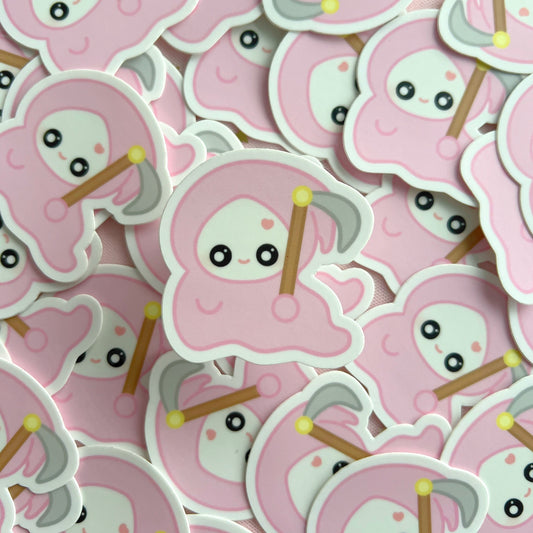 Pink Grim Reaper Sticker