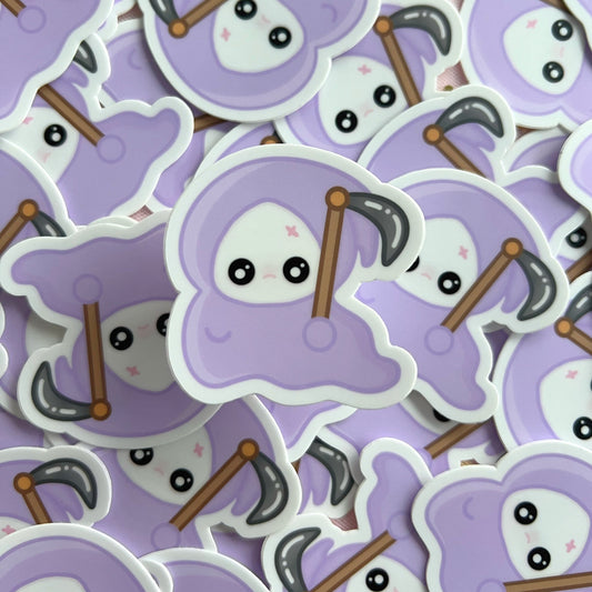 Purple Grim Reaper Sticker