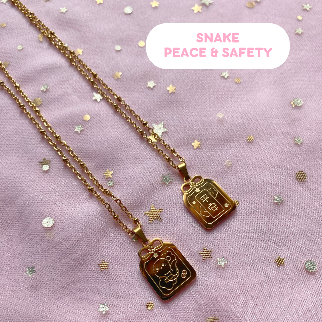 Lucky Snake Omamori Zodiac Necklace