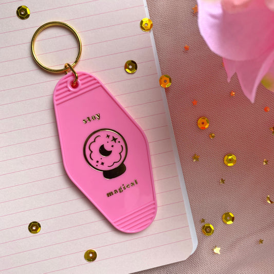 Stay Magical Retro Motel Keychain