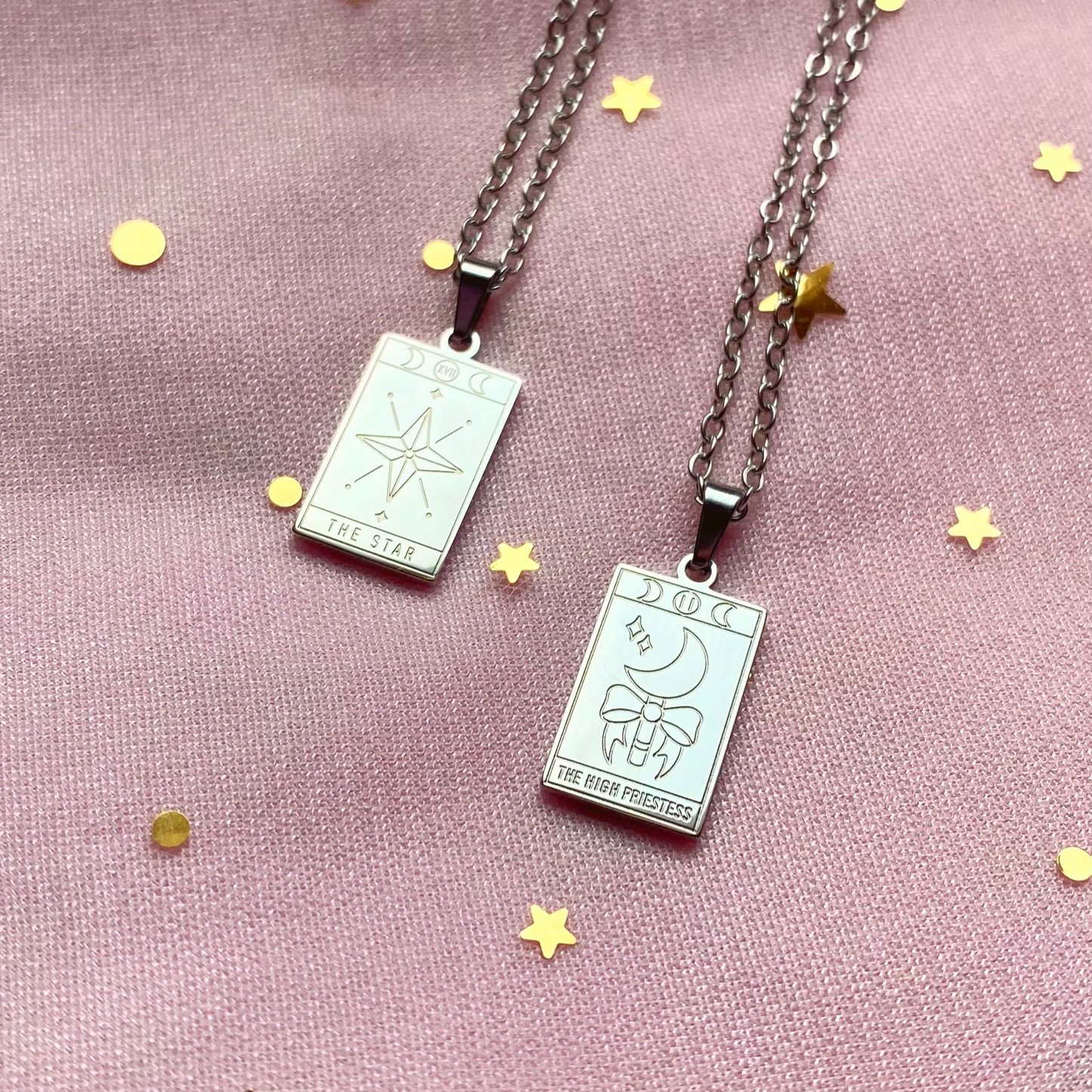 The High Priestess & The Star Tarot Necklace
