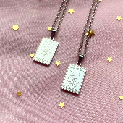 The High Priestess & The Star Tarot Necklace