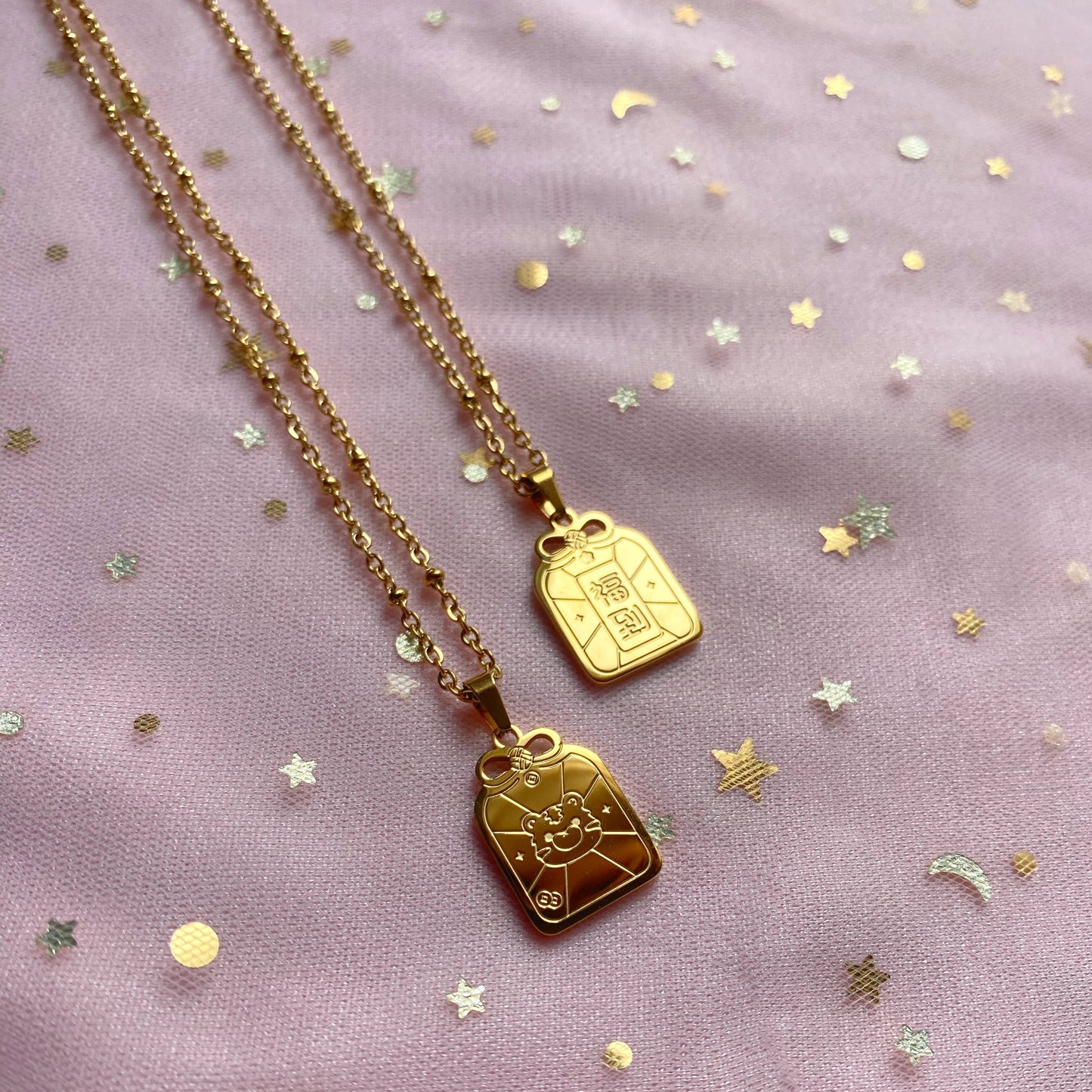 Lucky Tiger Omamori Zodiac Necklace