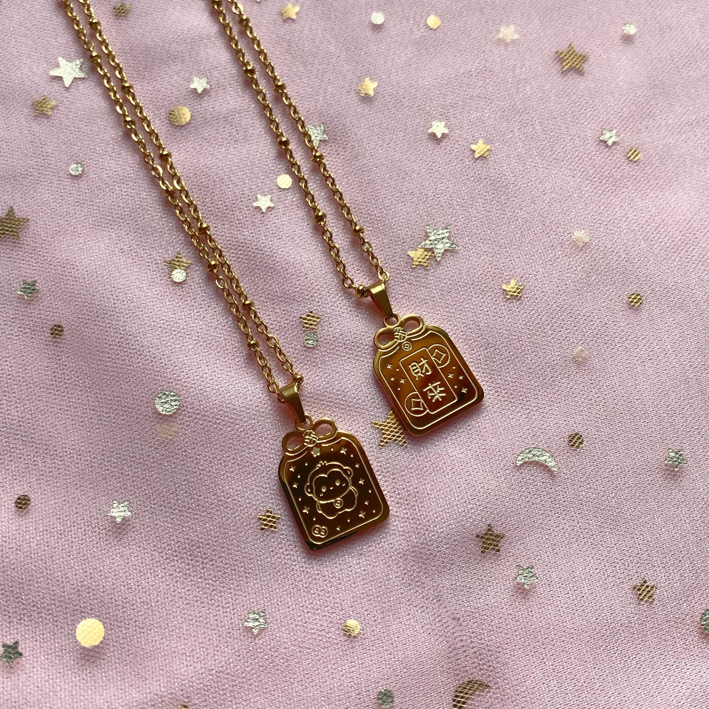 Lucky Monkey Omamori Zodiac Necklace