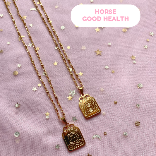 Lucky Horse Omamori Zodiac Necklace