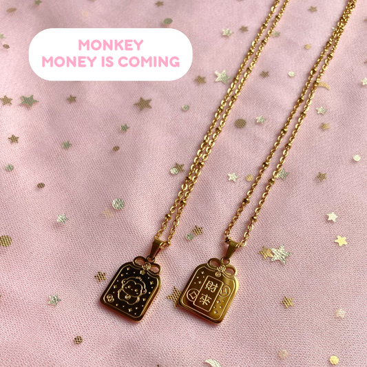 Lucky Monkey Omamori Zodiac Necklace