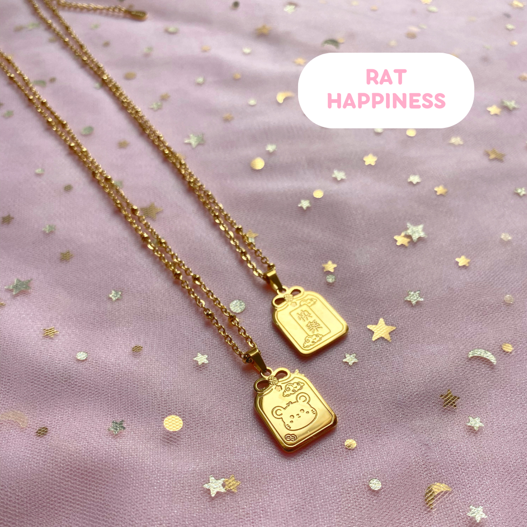 Lucky Rat Omamori Zodiac Necklace