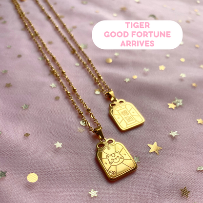 Lucky Tiger Omamori Zodiac Necklace